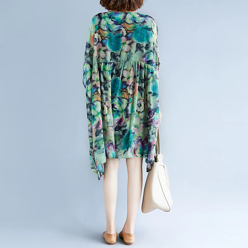 Женское шифоновое пляжное платье блузка элегантный повседневный Топ большого