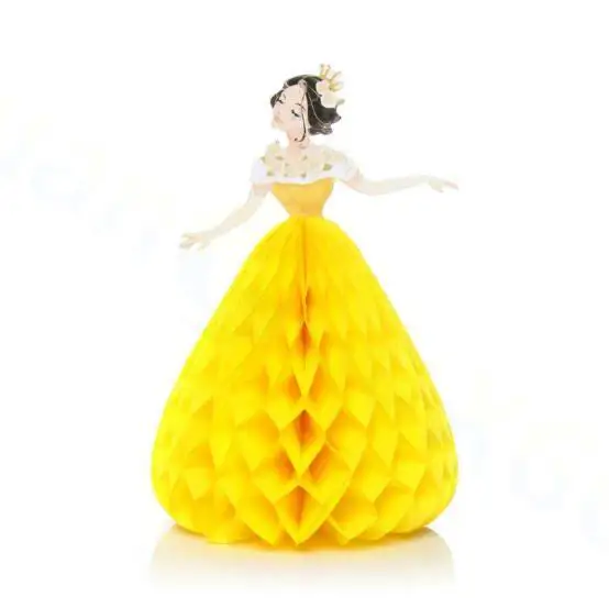 PrincessCard yellow Креативные 3D бумажные открытки на день рождения, праздничные вечерние Пригласительные открытки, открытки на день благодарения - Цвет: PrincessCard yellow