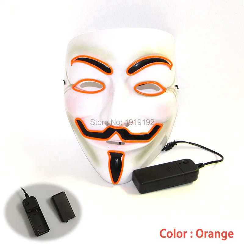 Фильм Вендетта el wire Masks костюм с маской анонимированная маска для светящиеся вечерние карнавальные маски для танцев от DC-3V водителя