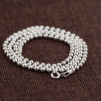 3mm 100 pure 925 sterling silver jewelry chains necklaces for women 925 sterling silver necklace accessories bijoux