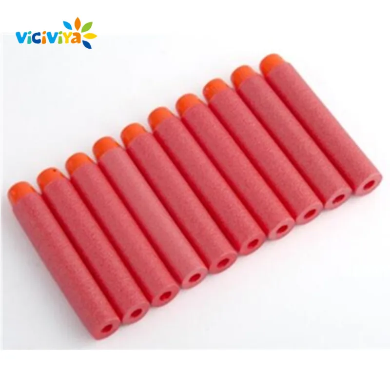 100pcs red 100 шт. для Nerf, мягкая игрушка, пули, пули с круглой головкой, воздушные отверстия, пенные дротики, пуля 7,2 см для N-strike, элитная Серия, бластеры, игрушки для мальчиков - Цвет: 100pcs red