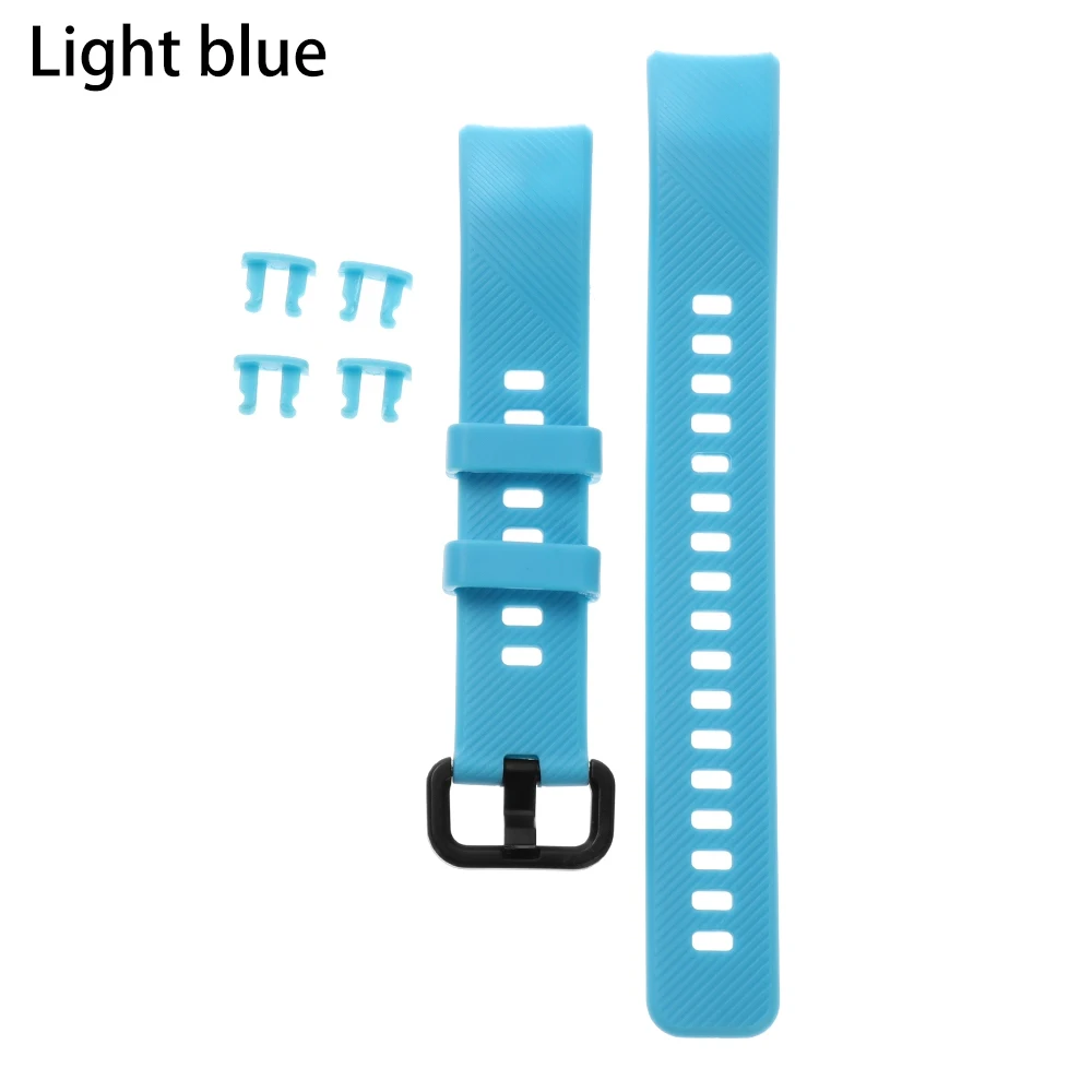 light blue Цветной классический силиконовый ремешок для часов, браслет, ремешок для huawei Honor Band 4, спортивный браслет, сменные браслеты - Цвет: light blue