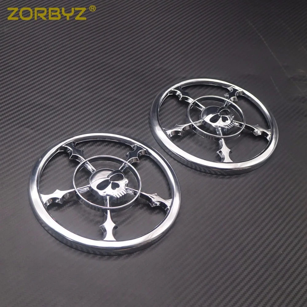 ZORBYZ хромированный динамик в форме черепа для мотоцикла накладка на гриль Harley Touring