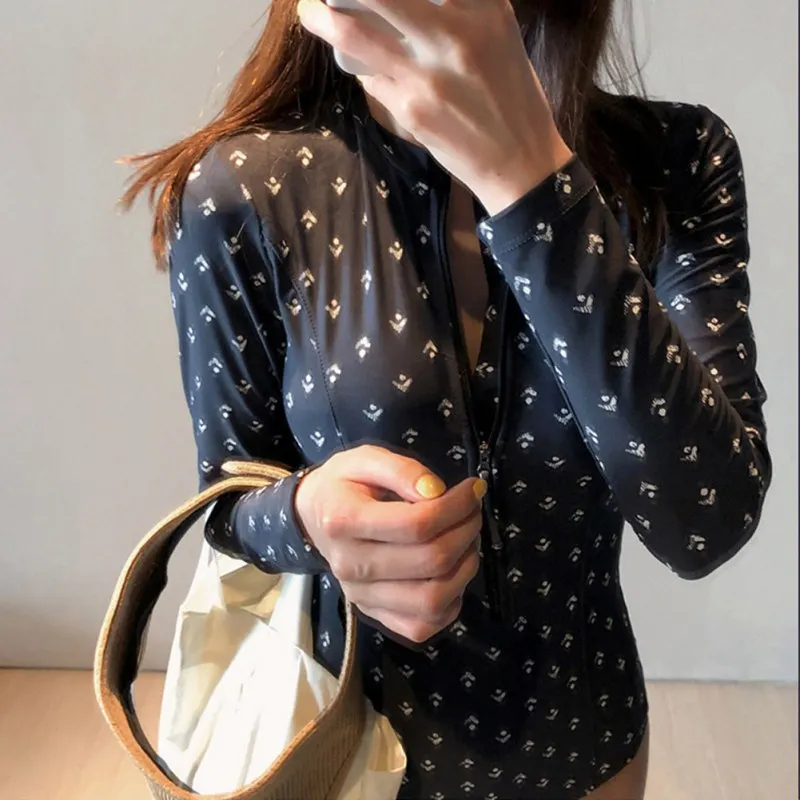 

Women zipper Long Sleeve Slim Sexy Bodysuit Fashion Casual Polka Dot Comfortable Bodysuit For Female 2019 Summer Hot Sale