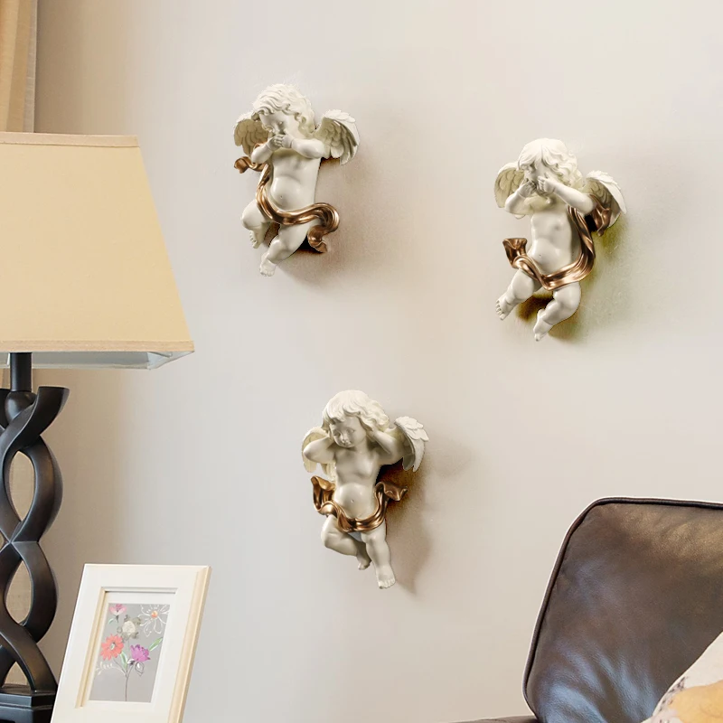 Европейская смола милый Купидон любовь ангел Наклейка на стену украшение для