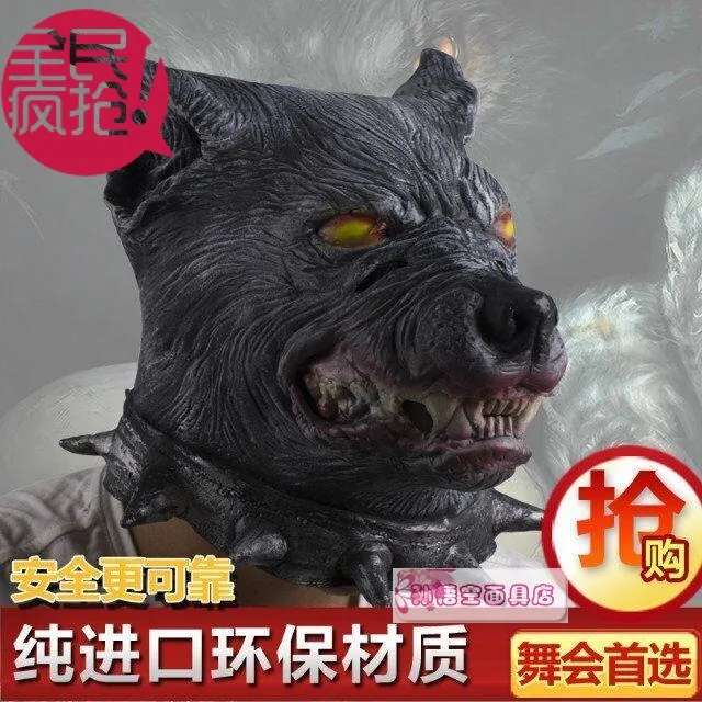 Все натуральные зеленые латексные маски волк обода Хэллоуин Вечеринка Реквизит.