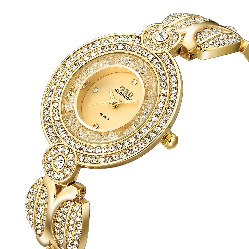 2019 New G&ampD Women's Watches Gold Luxury Brand Crystal Ladies Bracelet Fashion Women Quartz Wristwatch Relogio Feminino | Наручные