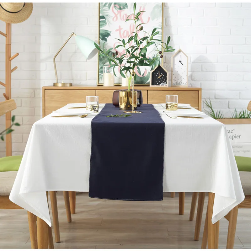 CFen A's Nordic Simple Style Cotton Tablecloth Solid White Quality Table Cover Tea Cloth Kitchen Dining Place Mats 1pc | Дом и сад