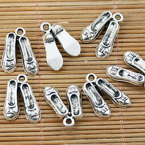 

24pcs tibetan silver tone shoes design charms EF1580