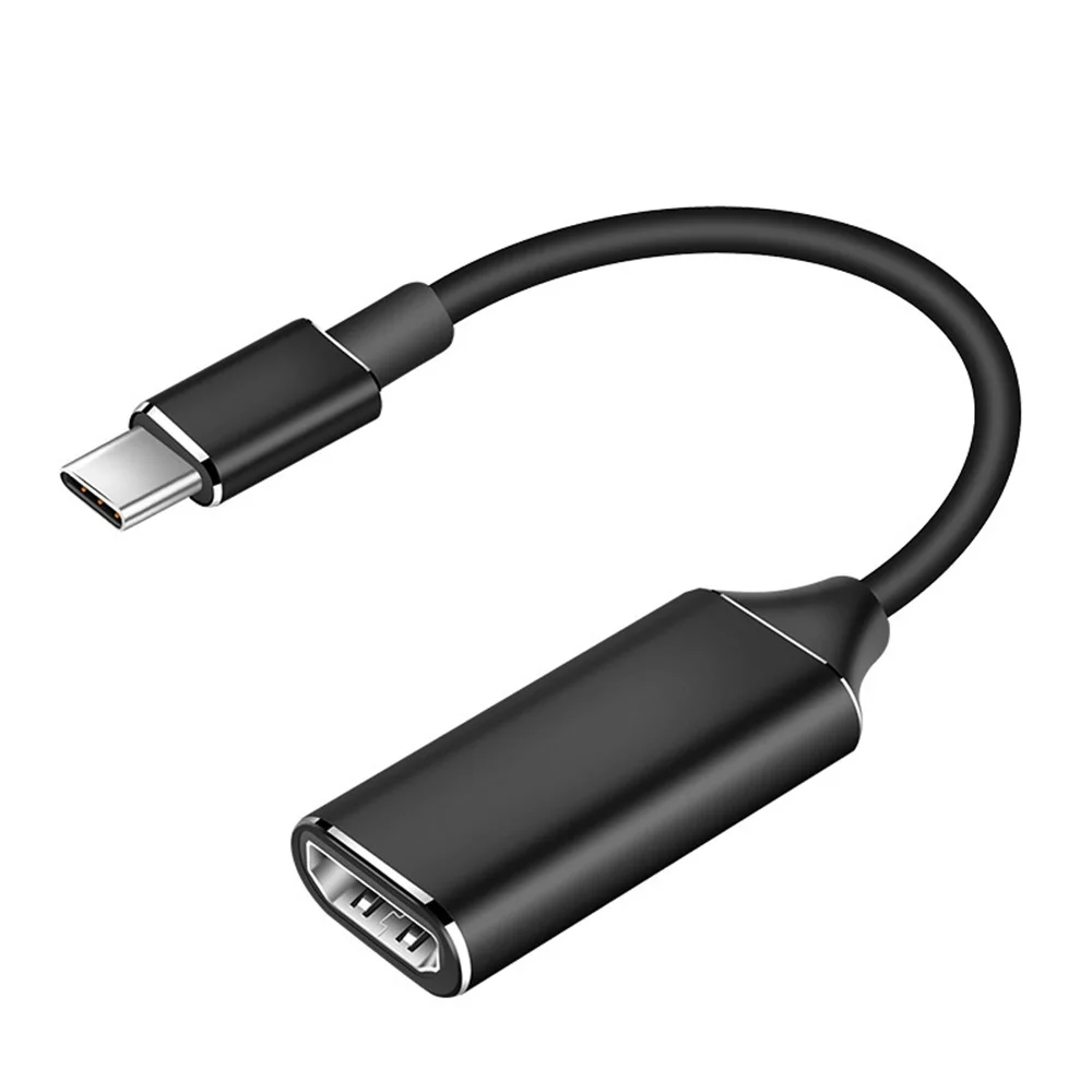 USB C type c к HDMI 4K Кабель-адаптер для мужчин и женщин USB C HDMI конвертер для Macbook pro samsung s9 s10 huawei mate 20 P30 pro - Цвет: Черный