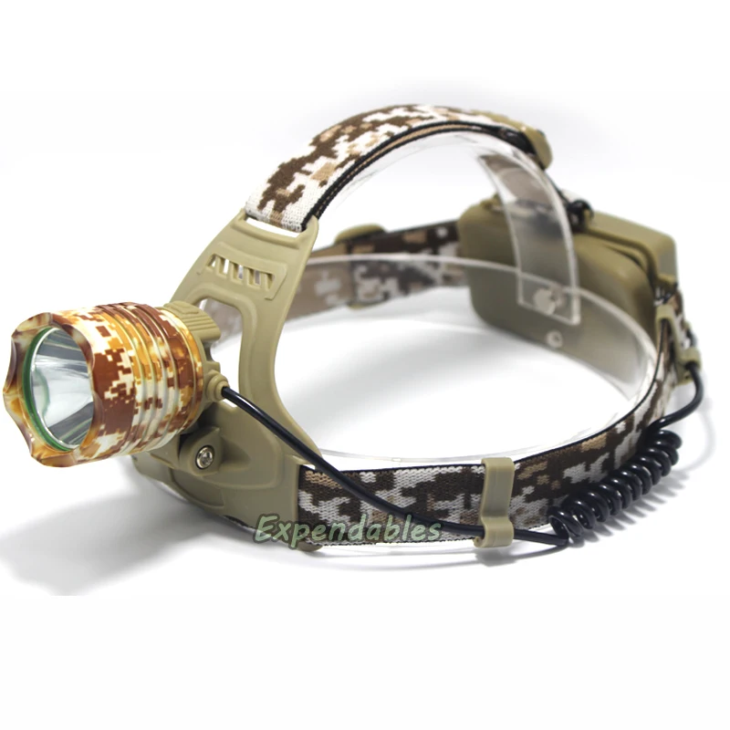

XM-L T6 LED Camouflage 3000 Lumen Headlamp Headlight Head Torch camping Lamp Light +2x Battery+Car EU/US/AU/UK Plug Charger