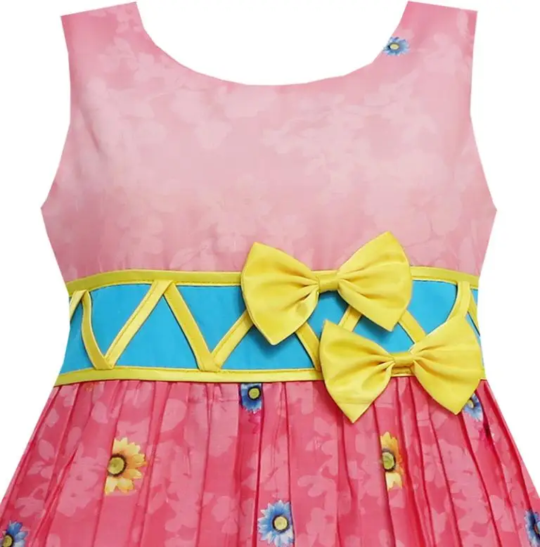 Sunny Fashion платья для девочек новогодние костюмы Подсолнечник Сад Цветок Хлопок