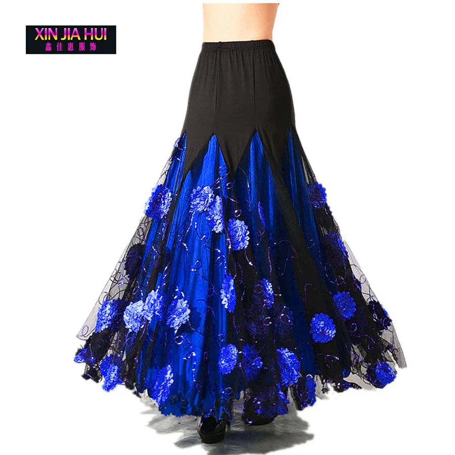 Женская юбка для бальных танцев костюм танца живота вальса 4 цвета цыганский