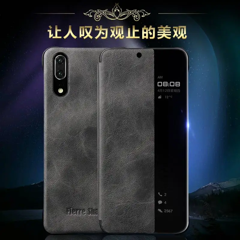Чехол для Hawei Mate10 P20 Pro Smart View, роскошный кожаный чехол Etui для телефона, аксессуары, оболочка, чехол с окном для сна
