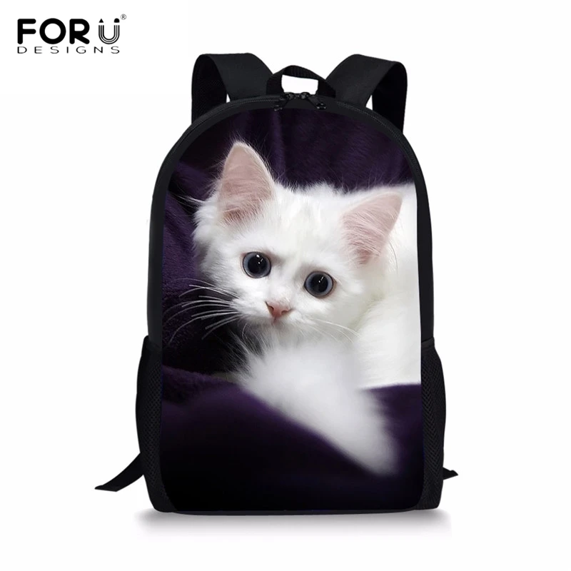 YQ1544C FORUDESIGNS/3 шт./компл. очаровательного котенка кошки школьные сумки для девочек ортопедический рюкзак школьный рюкзак в ученики начальной школы детская книга Сумка - Цвет: YQ1544C