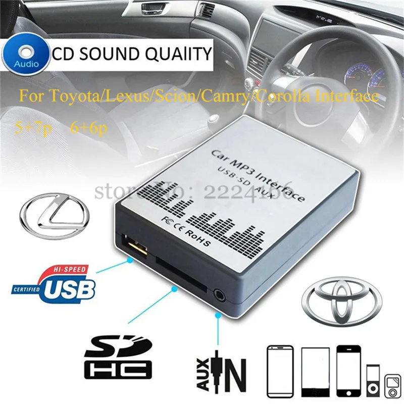 SITAILE USB SD AUX Автомобильный MP3 музыкальный плеер адаптер cd-чейнджер для Toyota Lexus Scion
