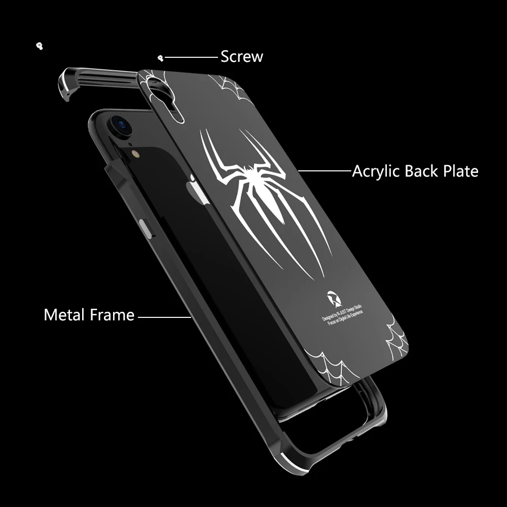 Чехол для iPhone XR Роскошный милый жесткий металлический чехол из алюминиевого