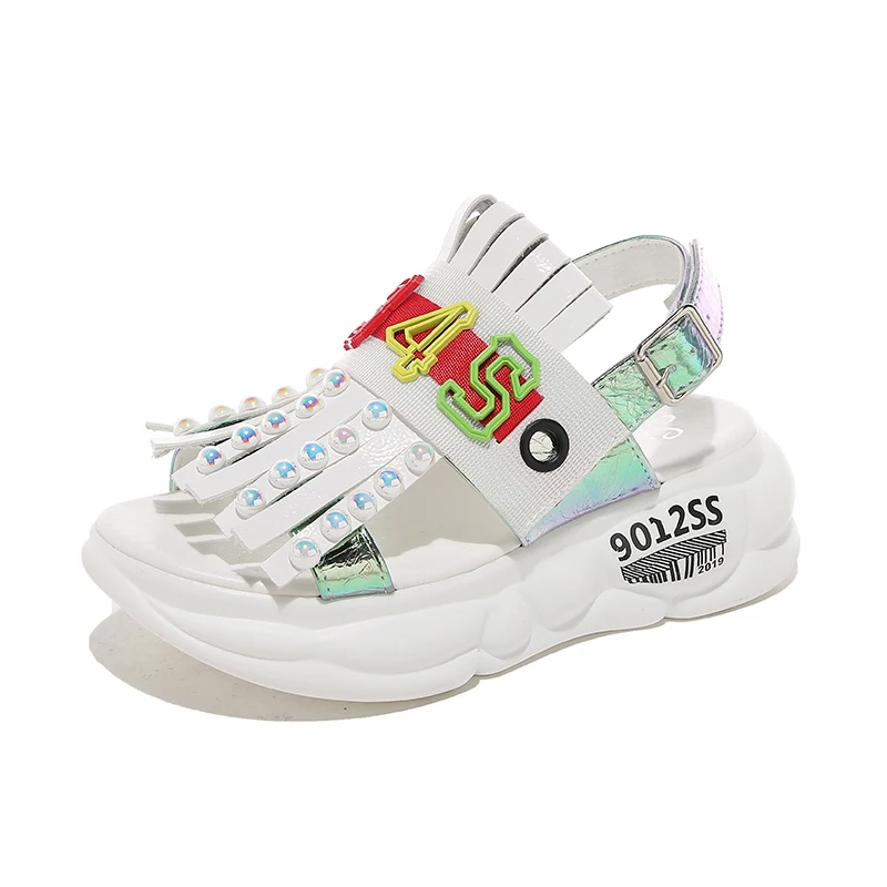 Fujin/летние женские сандалии с пряжкой Прямая поставка Удобные на платформе