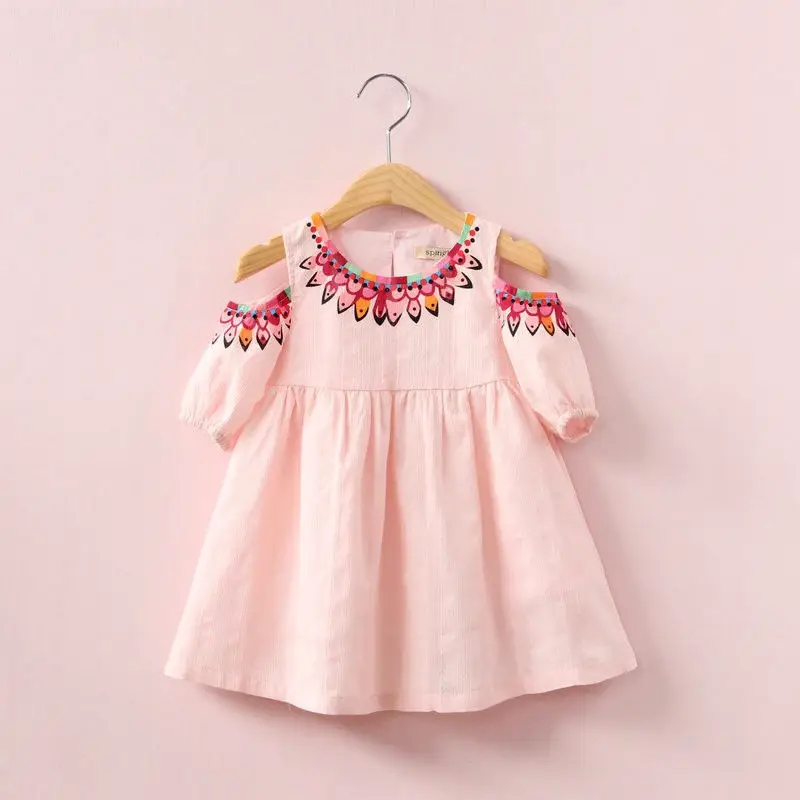 Summer Sundress Cotton Toddler Kids Baby Girls Floral Short Sleeve Strapless Mini Dress Princess Party Pageant Bowknot Dresses | Детская