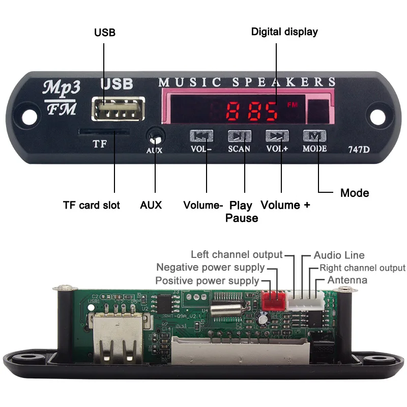 

Hot 1pcs Car Vehicles MP3 Audio Decoder Board Q9A Module Radio Car Accessories BX