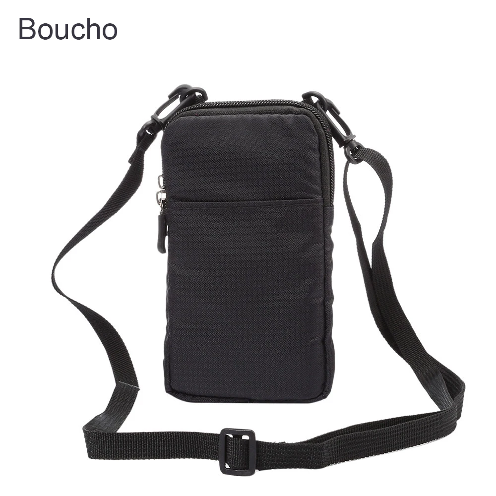 

Boucho Sports Universal Wallet Bag for iphone 12 Pro Max 11 Climbing Portable Case for iPhone Xs Max phone Shoulder bag holster