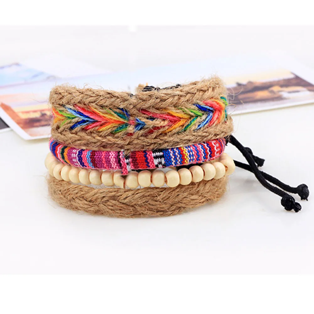 Новинка 4 шт./компл. Многослойные Кожаные плетеные браслеты ручной работы в стиле