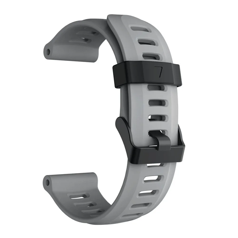 Серый Мягкий силиконовый ремешок для часов Garmin Fenix 5, 6 силиконовых полос, 22 мм, быстро подходит для Garmin Fenix 5X3, 3 часа, ремешок 26 мм, ремешок для часов - Цвет: Серый