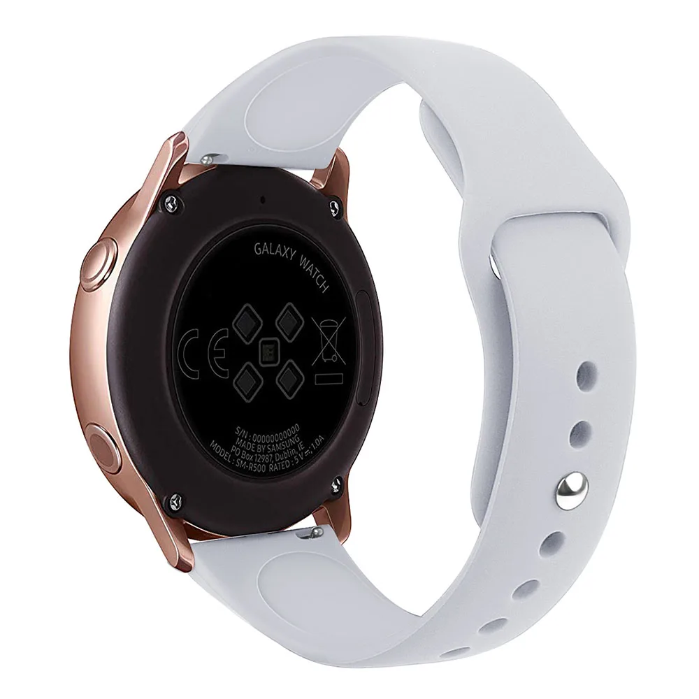 Light gray 20 мм силиконовые полосы для samsung Galaxy Watch активный ремешок для samsung gear S2 Спортивный Классический сменный ремешок для Garmin 645 - Цвет ремешка: Light gray