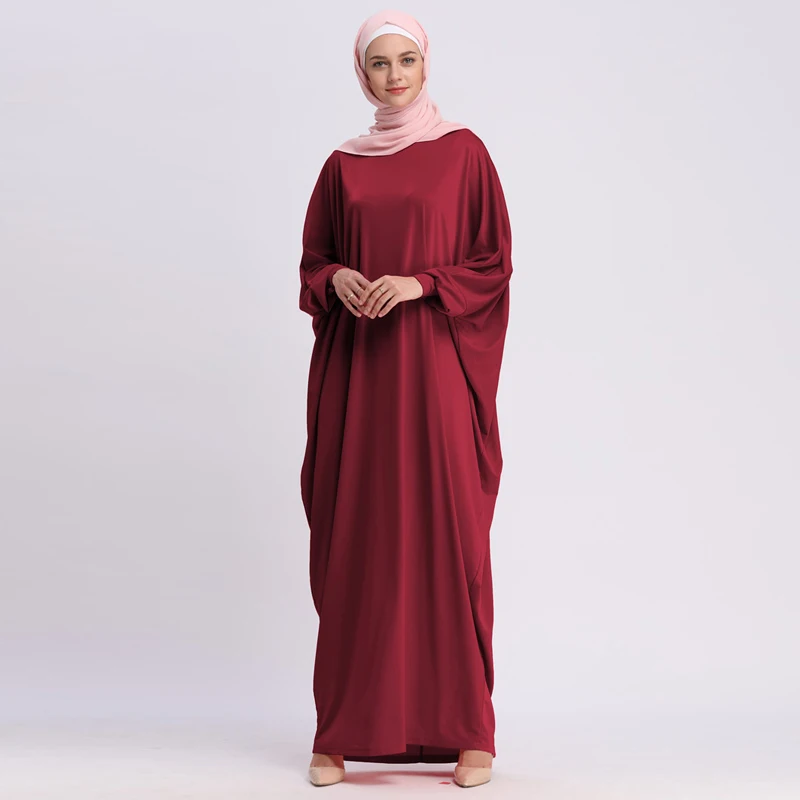 Wine Robe ОАЭ кафтан арабский абайя Дубай ислам Турция мусульманский хиджаб длинное платье Абая для женщин турецкий ислам ic халат одежда Hoofddoek - Цвет: Wine Robe