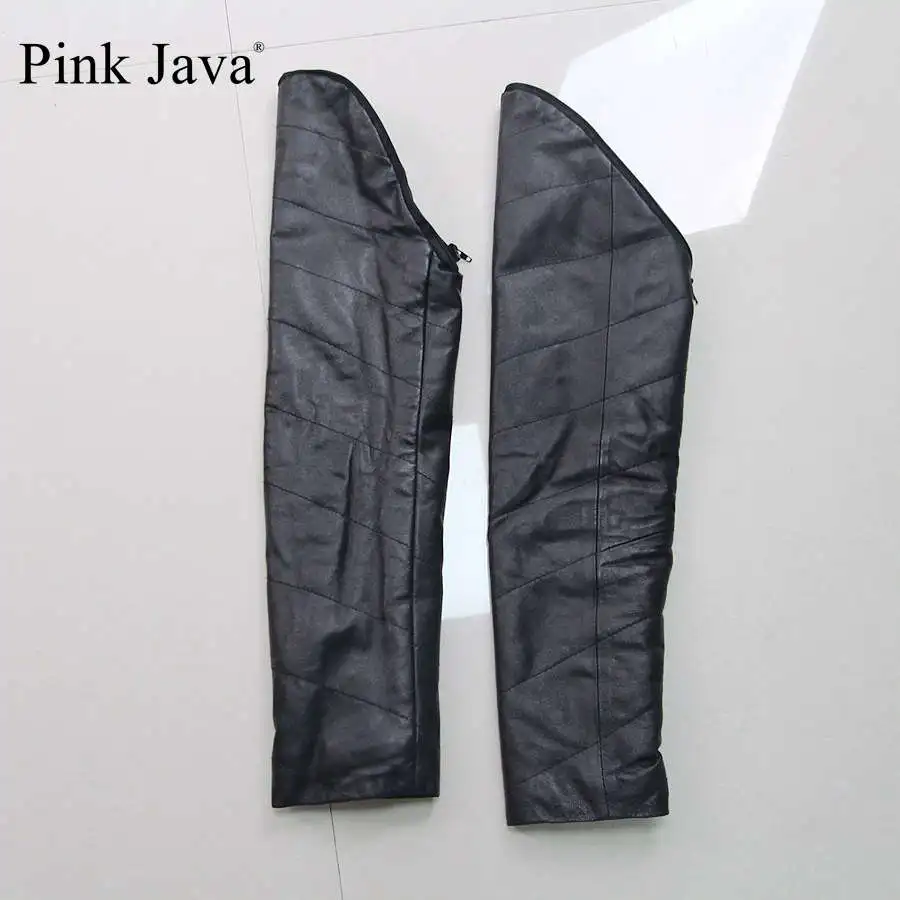 Pink Java QC8095 FREE SHIPPING natural fox fur long coat real vest with Detachable sheep leather sleeve hood | Женская одежда