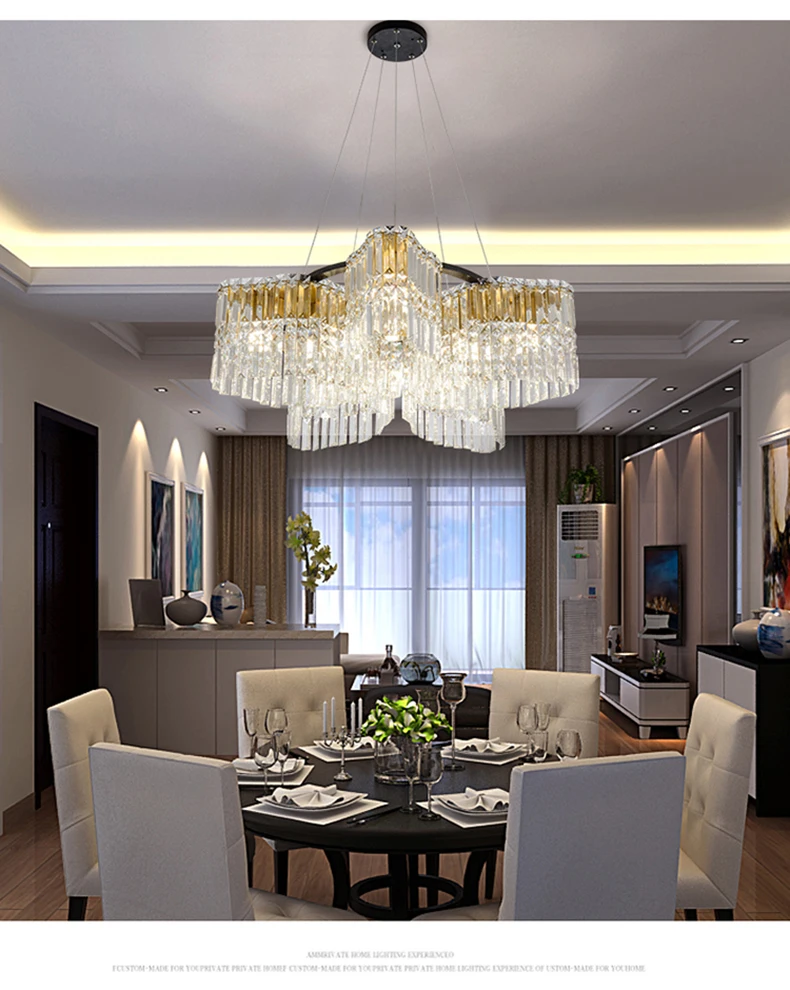 Современные хрустальные светодиодные люстры Lustre освещение гостиной металлический потолочный светильник со светодиодными лампочками подвесные светильники для столовой