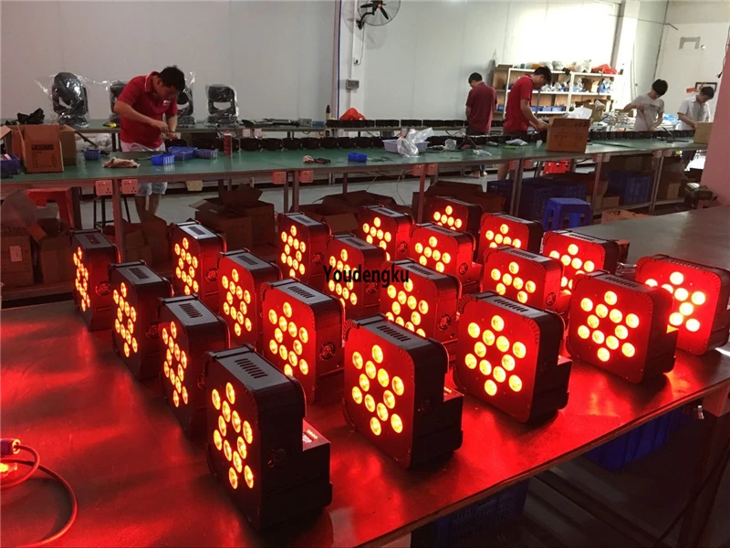 12*18 Вт 6 в 1 rgbwa uv batteria dmx par 64 плоский светодиодный беспроводной led тонкий light|Эффект