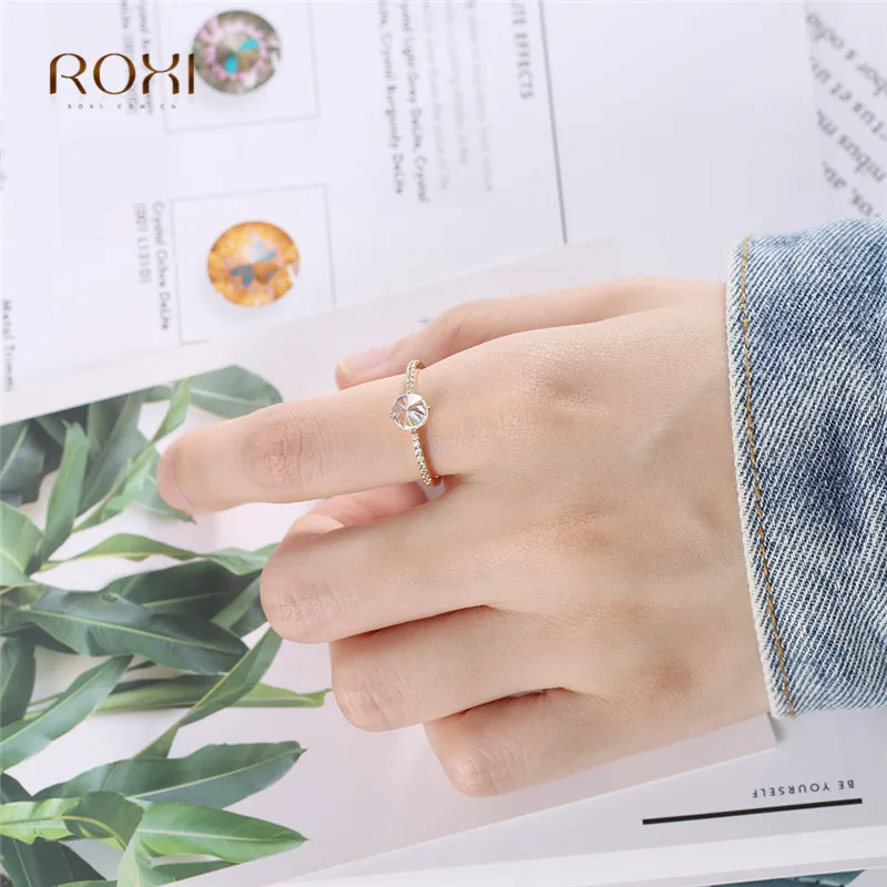 ROXI винтажный со стразами, Кристальные кольца для женщин, модные свадебные ювелирные изделия, золотого цвета, AAA, циркон, CZ, кольцо для девушек и девушек, кольцо на кастет
