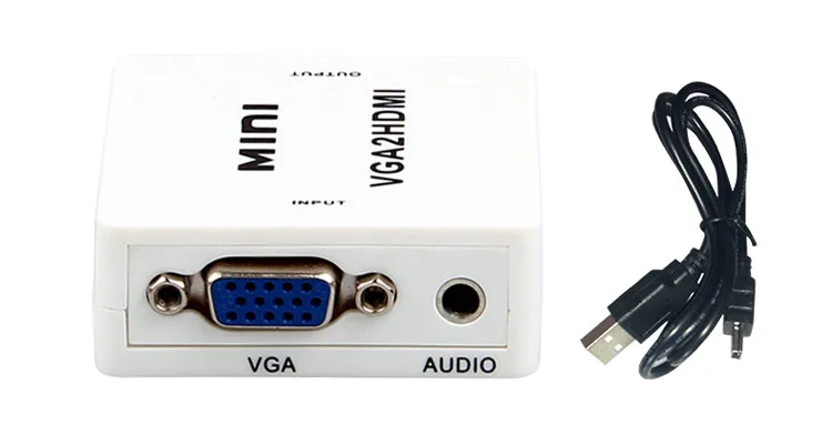 Новейший мини преобразователь из VGA в HDMI с аудио VGA2HDMI разъем адаптера для проектора ПК ноутбук к HDTV