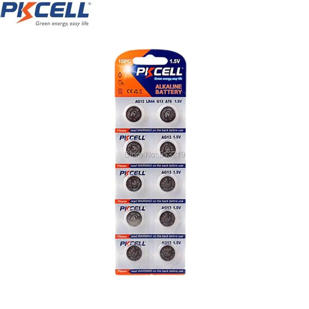 100 шт. G13 термометр батареи PKCELL 1 5 V AG13 LR44 батарея 357A A76 303 SR44SW SP76 L1154 RW82 Щелочная