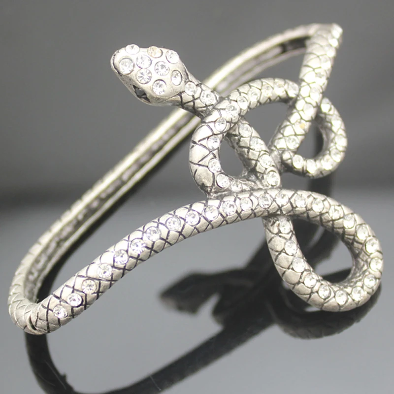 Египетский Винтажный Золотой Змеиный Кристалл ручной пальмы металлический