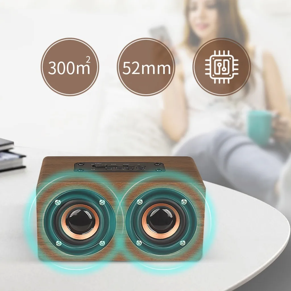 ZERODATE двойной динамик деревянный беспроводной Bluetooth Поддержка FM сабвуфер