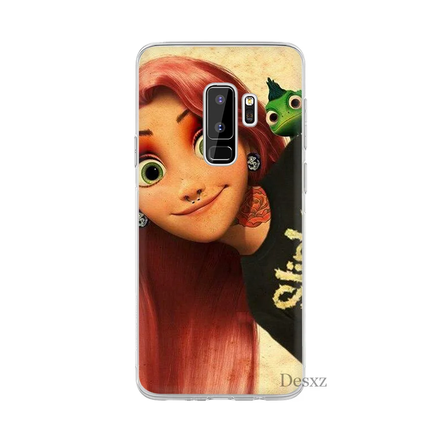 Чехол для samsung A10 A20 A30 A40 A50 A60 A70 A9 A7 A5 A6 A8 плюс Татуированная Алиса Ариэль Принцесса Жасмин мультяшный жёсткий ПК