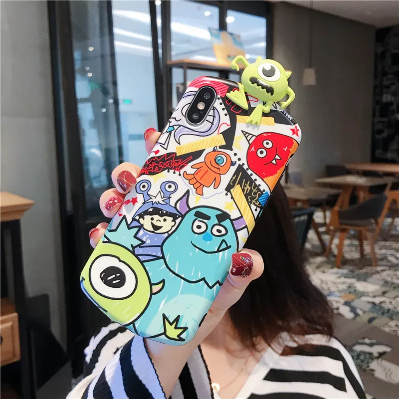 For iphone XS max XR X 3D Monsters Case Cute Sullivan Mike cover 8plus 8 6s 6sp 7 7P Cartoon Shell |