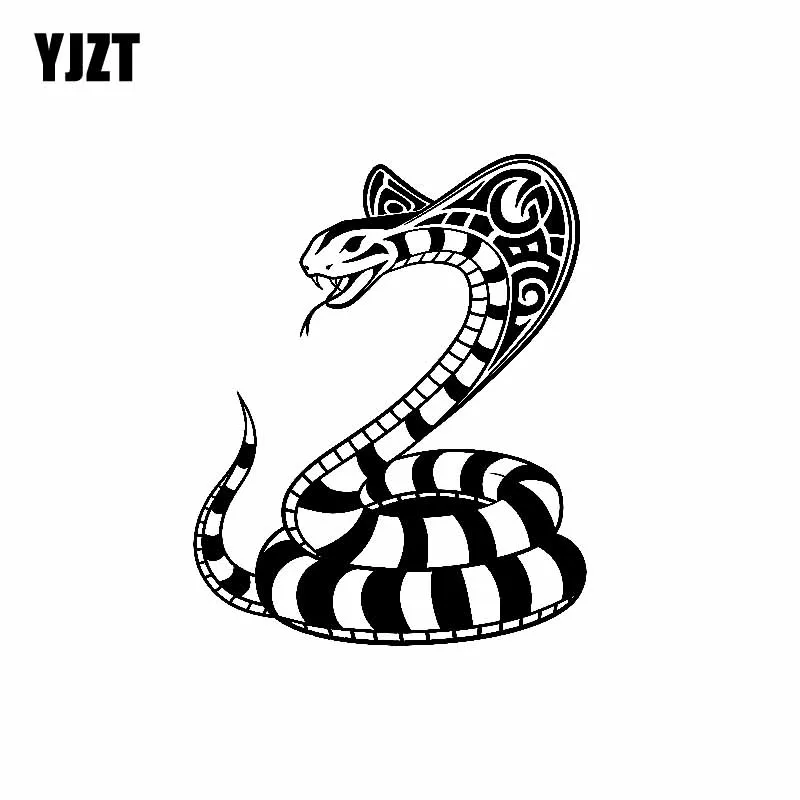 

YJZT 12.1CM*15CM Delicate Stripe Snake Unusually Dazzling Artistic Cool Vinyl Decal Car Sticker Black/Silver C19-1105