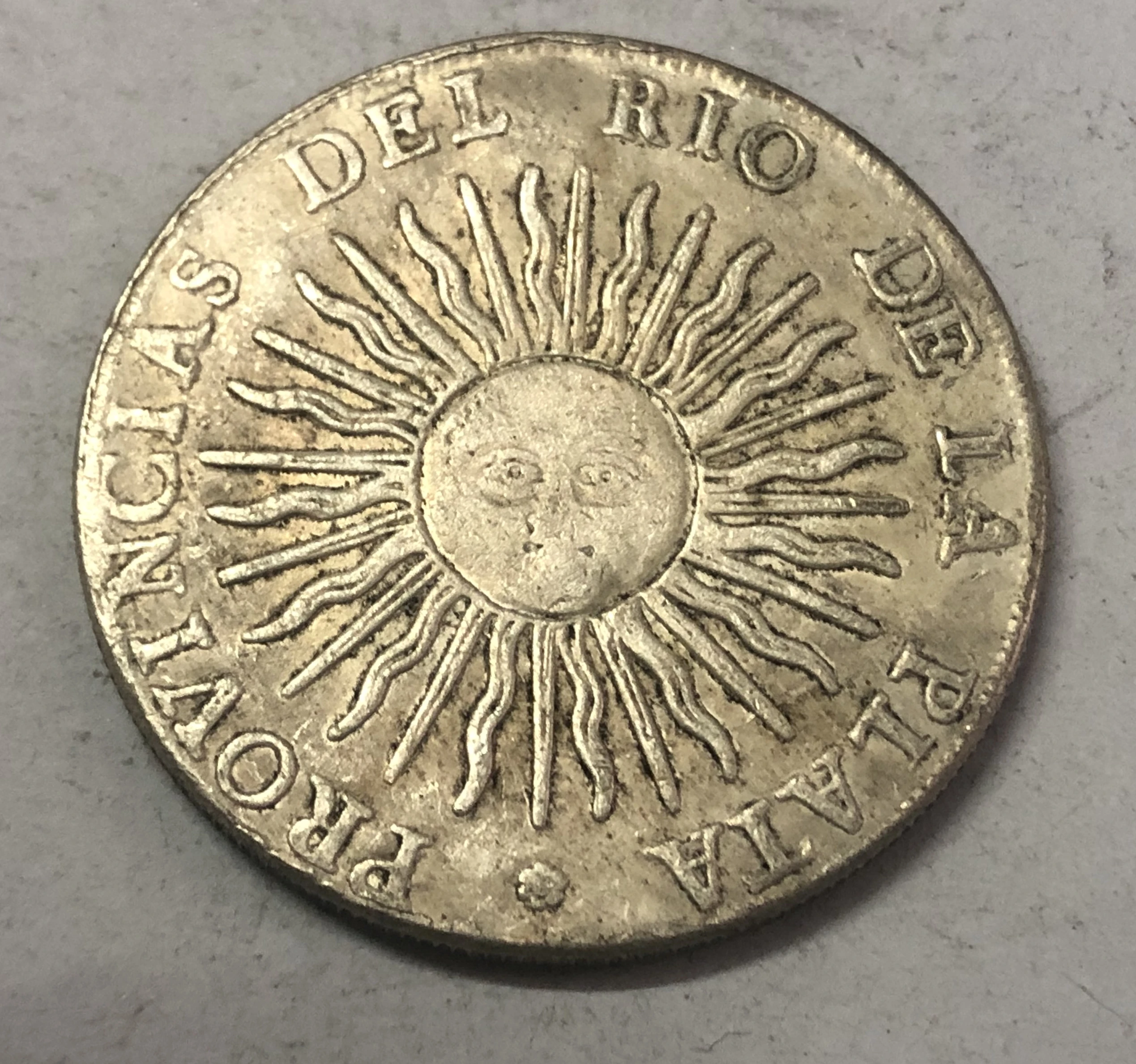 1813 Аргентина 8 Reales Provincias покрытием серебро Имитация монеты