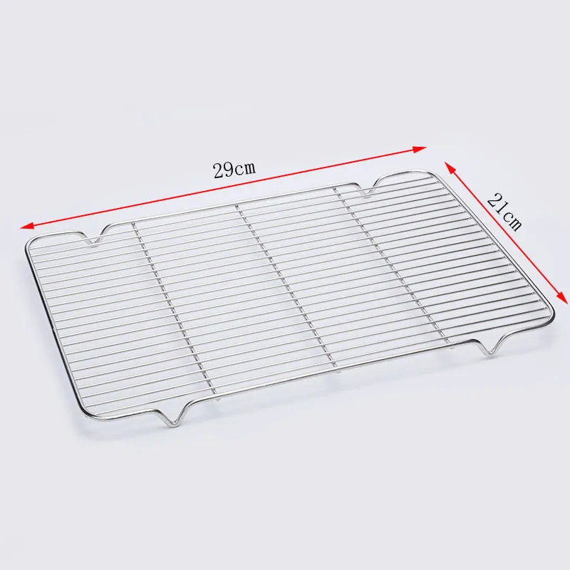 mesh 29x21cm Проволочная Пароварка для кебаба, решетка для барбекю, решетка для барбекю, сетка для рыбы, мяса, углеродистая нержавеющая сталь, глубокая Квадратная тарелка, кафетерий, лотки для хранения - Цвет: mesh 29x21cm
