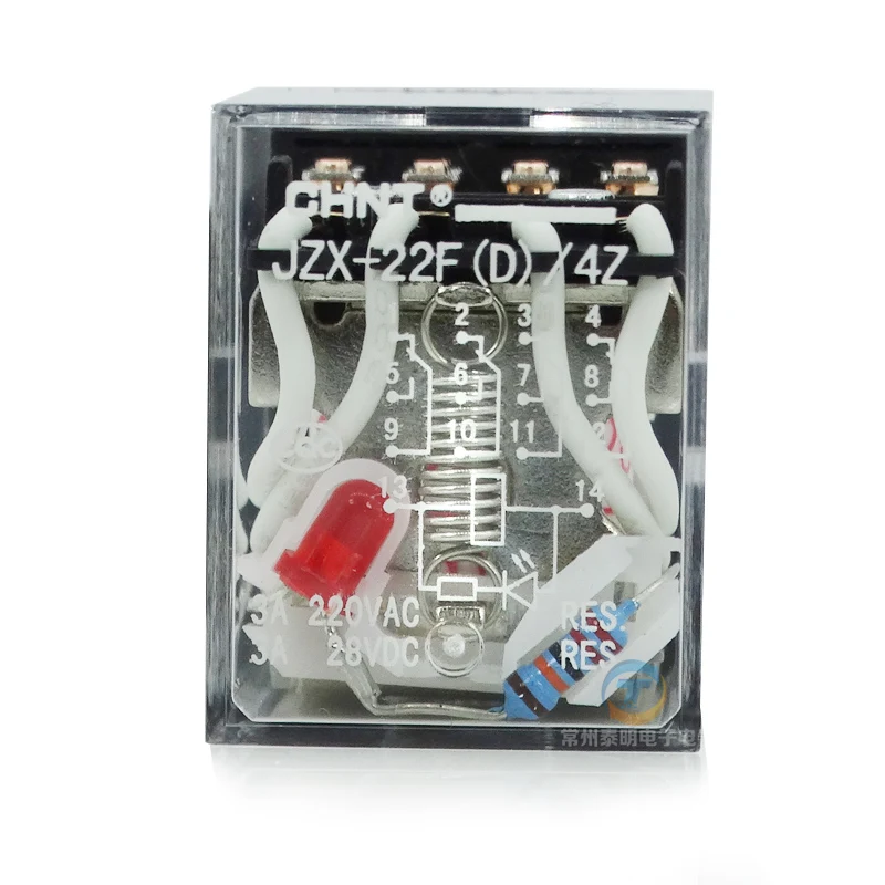 CHINT General реле MY4NJ 14 контактов JZX 22F (D)/4Z с индикатором 4NO + 4NC LY2NJ 24V12V220V|indicator relay|with