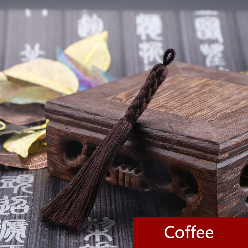 Coffee 5 шт. мини цветок конопли кисточкой ювелирные изделия занавес одежды декоративные аксессуары DIY Ключ сотовый телефон сумка бахрома отделка кисточки кулон - Цвет: Coffee