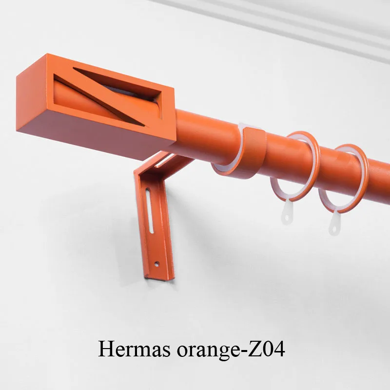 orange Дизайн экстра-толстый алюминиевый сплав карнизы для штор аксессуары модные цвета макарун серия одиночные двойные карнизы для штор - Цвет: orange