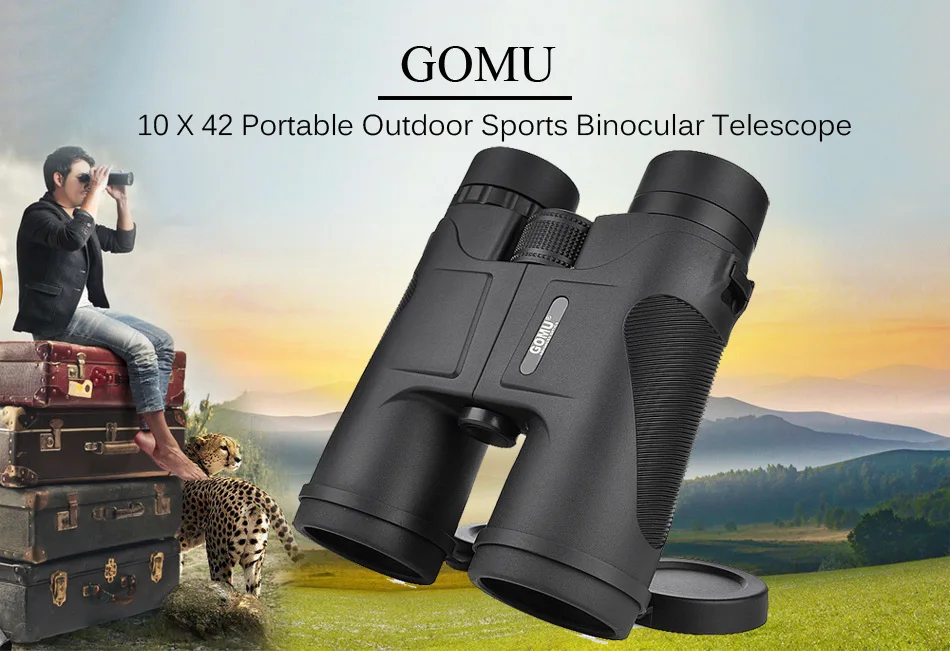 Бинокль Gomu, 10x42, водонепроницаемый, HD, высококачественный телескоп, 3000 м, дальние расстояния, низкий светильник, ночное видение, охотничьи инструменты, Новинка
