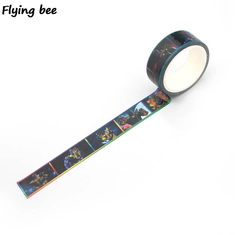 Flyingbee 15 мм X 5 м Бумага васи лента танос панк клейкая лента DIY Скрапбукинг стикер герой для мужчин маскирующая лента X0342