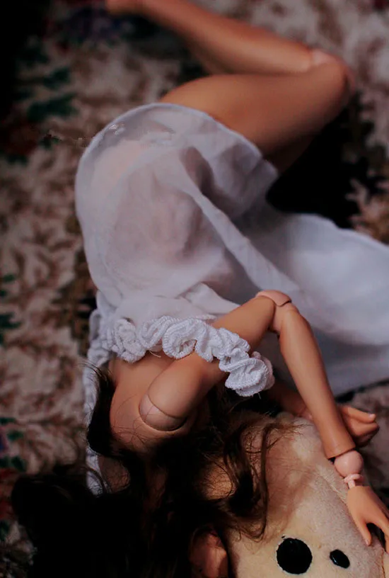 

BJD doll clothes white Robe pajamas chiffon skirt for 1/3 1/4 BJD SD DD doll clothes accessories Double-sided wear skirt