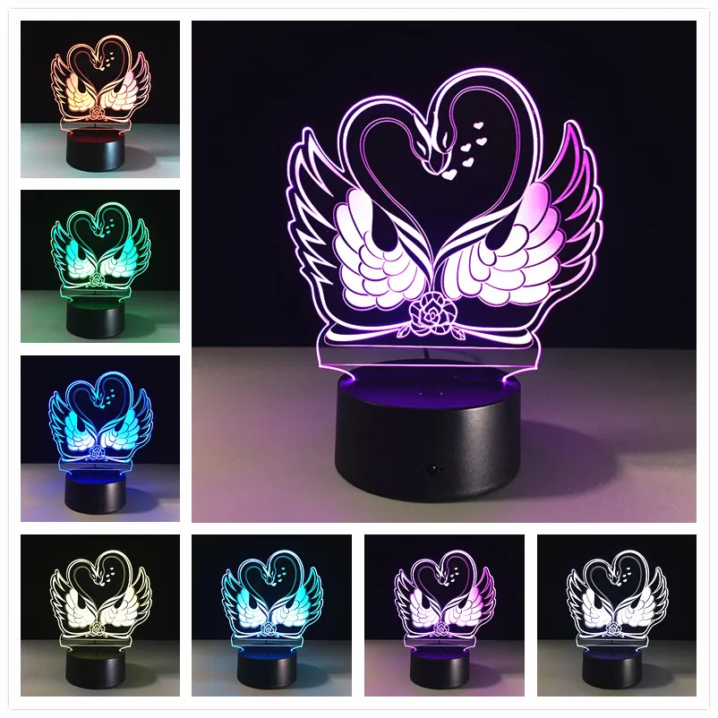 USB3d светильник новинка подарки 7 цветов изменяющиеся животные лошадь