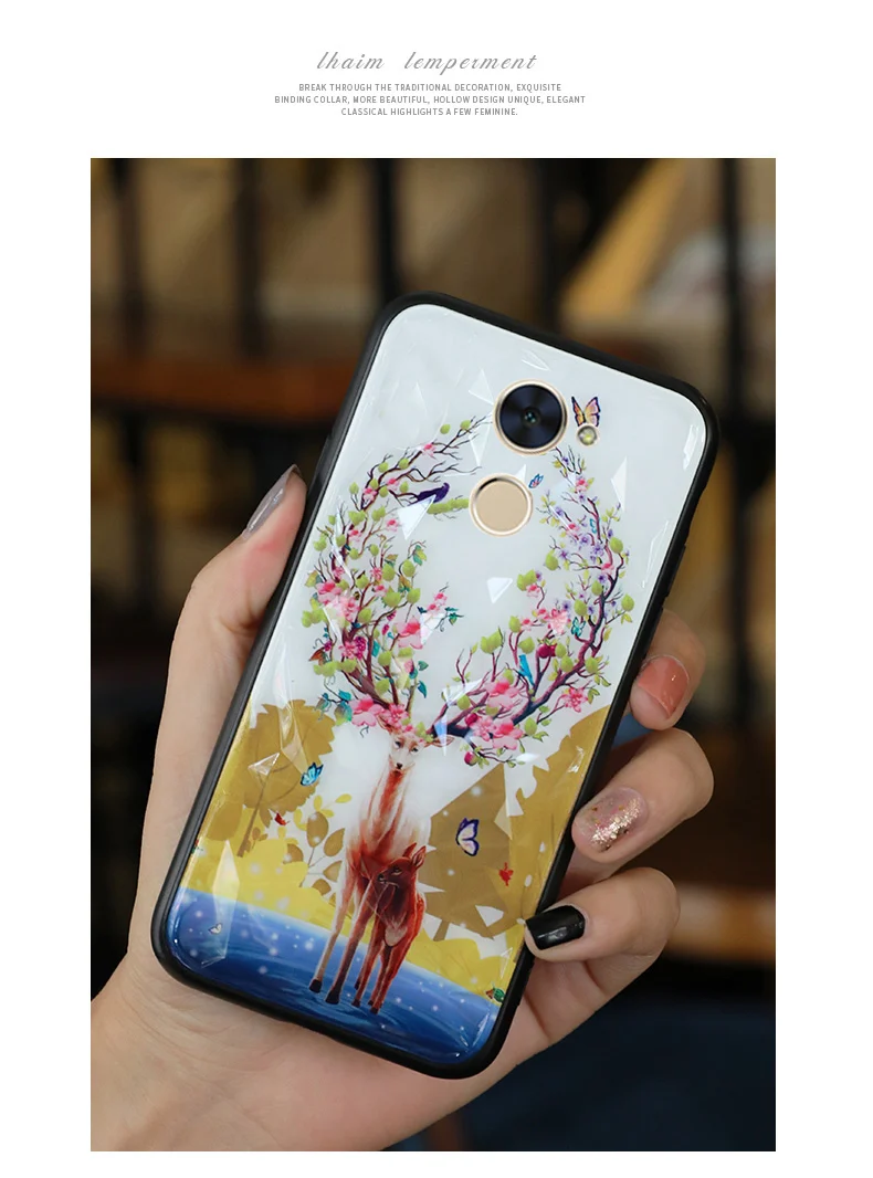 3D Алмазная текстура цветочный чехол для Huawei Y7 Prime 2017 Enjoy 7 Plus чехлы Ромбический